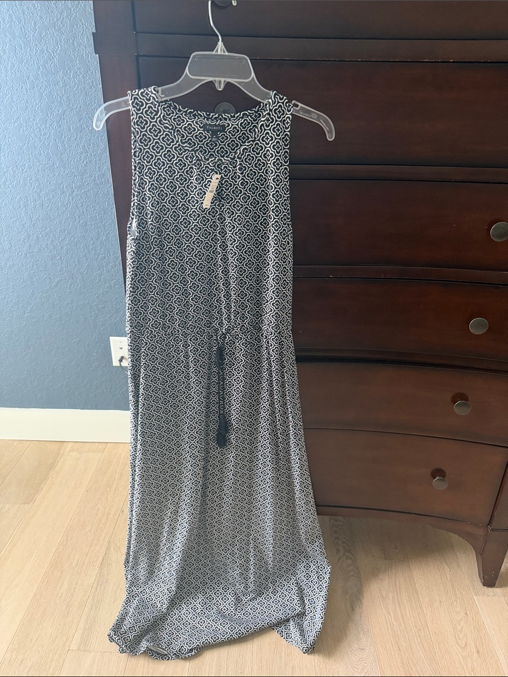 Talbots black & white maxi dress medium